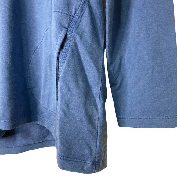 A630233 LOGO LIFE by Lori Goldstein French Terry Pullover Hoodie Steel Blue S - Picture 3 of 6